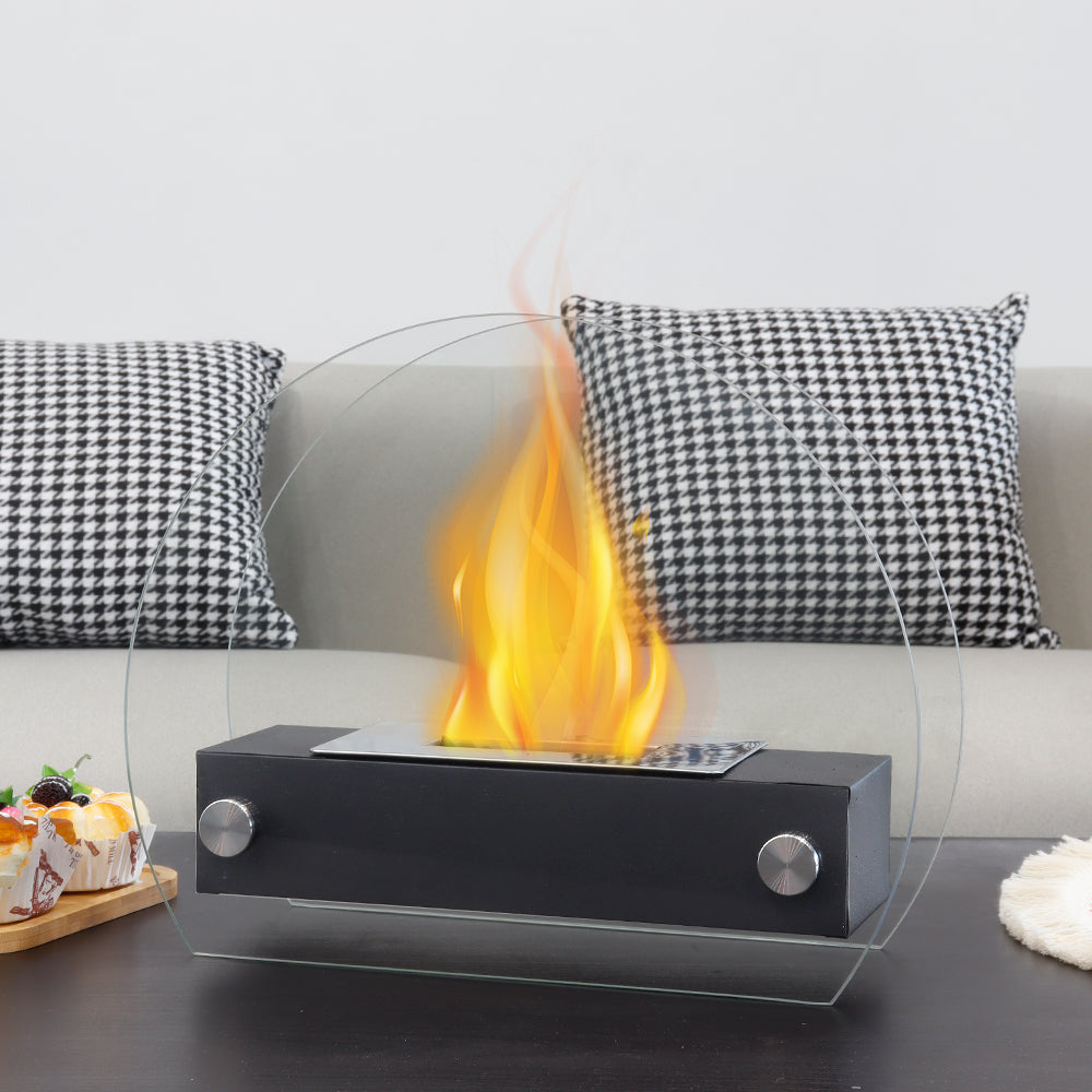 JHY Design Portable Tabletop Fire Pit 35cm – Clean-Burning Bio Ethanol, Ventless, Indoor/Outdoor
